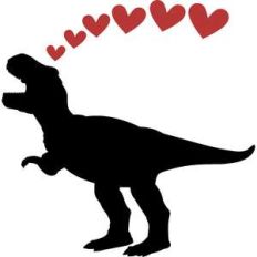 t-rex dinosaur and hearts