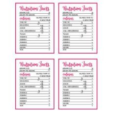 nutrition chart print n cut labels