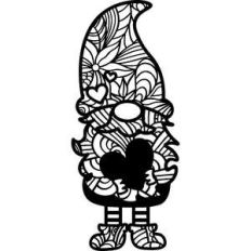 gnome with heart mandala zentangle