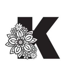 floral k letter