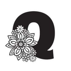 floral q letter