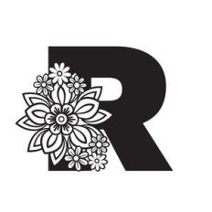 floral r letter