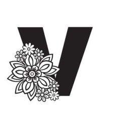 floral v letter