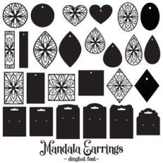 mandala earrings dingbat font