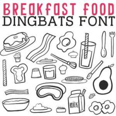 cg breakfast food dingbats