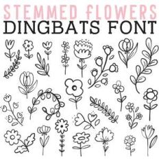 cg stemmed flowers dingbats