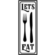 let's eat vertical sign