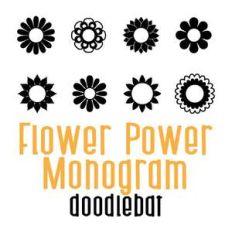 flower power monogram doodlebat