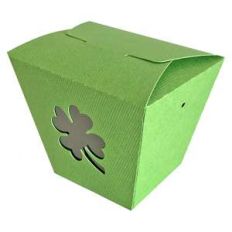 take out box with four leaf clover window