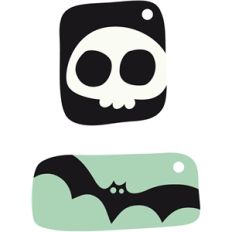 skull and bat tags