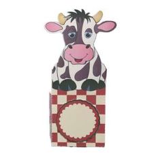 small cow box w/gingham pattern