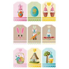 easter gnome gingham gift tags