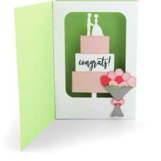 shadow box card front flap wedding