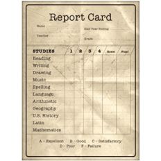 report card antique pnc