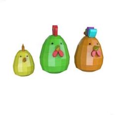 lowpoly easter egg family