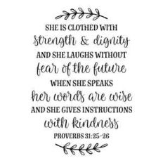 she is clothed with strength and dignity