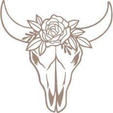 cow skull floral