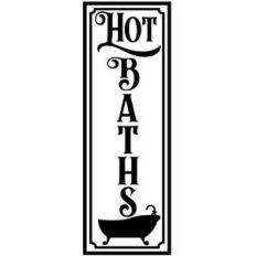 hot baths vertical sign