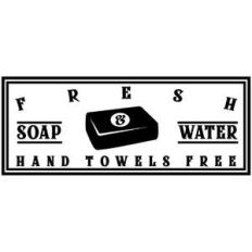 fresh soap and water sign
