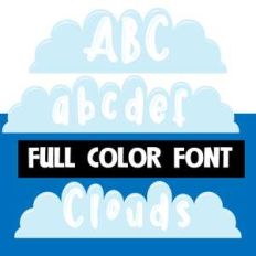 clouds color font