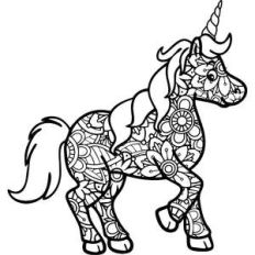 unicorn zentangle mandala