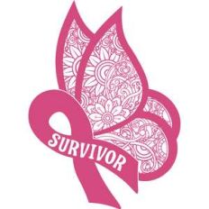 survivor ribbon butterfly mandala zentangle