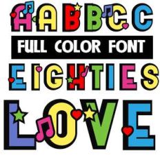 eighties love color font