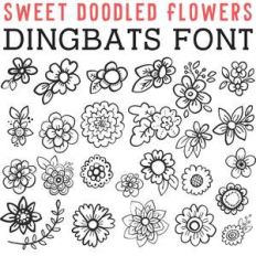 cg sweet doodled flowers dingbats