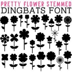 cg pretty flower stemmed dingbats