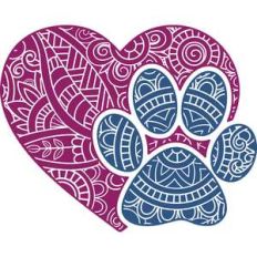 paw print love mandala zentangle