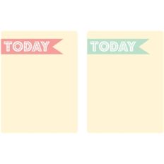 today journaling cards - set 1 (teal and pink)