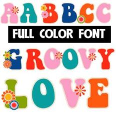 groovy love color font