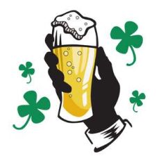 pint of beer with clover
