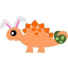 stegosaurus bunny ears and easter egg