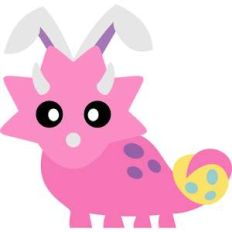 triceratops bunny ears and easter egg