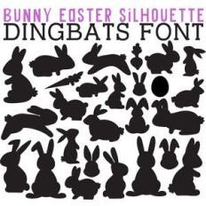 cg bunny easter silhouette dingbats