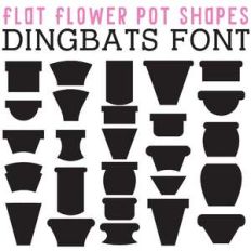 cg flat flower pot shapes dingbats