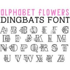 cg alphabet flowers dingbats