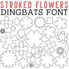 cg stroked flowers dingbats
