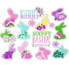 ml hello easter bunny stickers