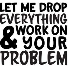 let me drop everything and work on your problem