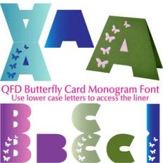 qfd butterfly card monogram font