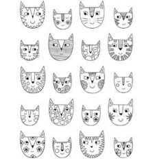 cat coloring stickers