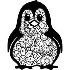 penguin mandala zentangle