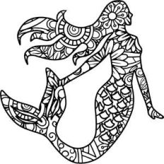 mermaid mandala zentangle