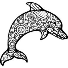 dolphin mandala zentangle