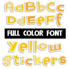 yellow stickers color font