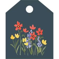 navy floral tag