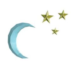 lowpoly moon and stars