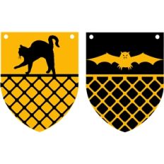 bat and cat banner flag